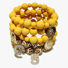 Load image into Gallery viewer, C5 Multi charm multi layered stretch bracelet with Leopard
