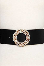 Load image into Gallery viewer, Crystal Triple Circle Buckle Stretch Belt Plus Size
