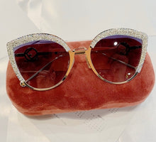 Load image into Gallery viewer, Crushed Crystal Cat Eye Designer Sunglasses
